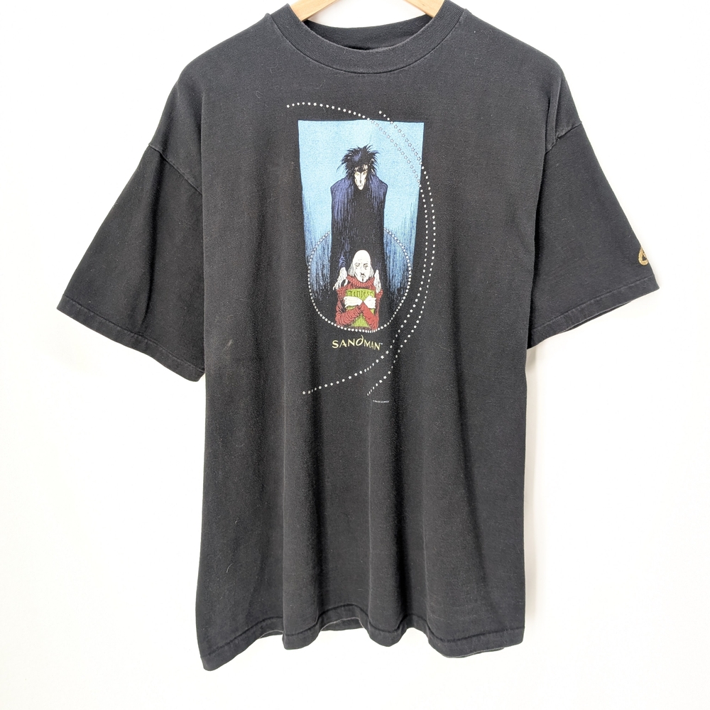 Hanes Black Graphic Tee with Blue and Red Design